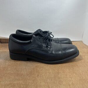 Rockport Essential Details Cap Toe Men Size 9.5 Black Oxfords Shoes Waterproof